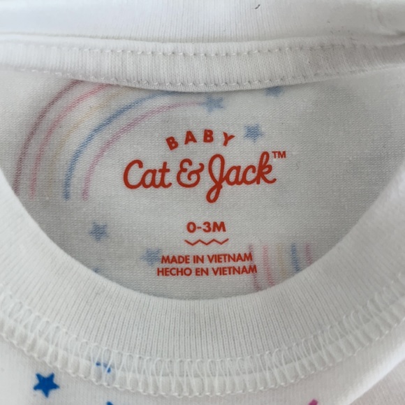 Cat & Jack Baby Girl Rainbow Snap-Up Romper 0-3M - Picture 5 of 6